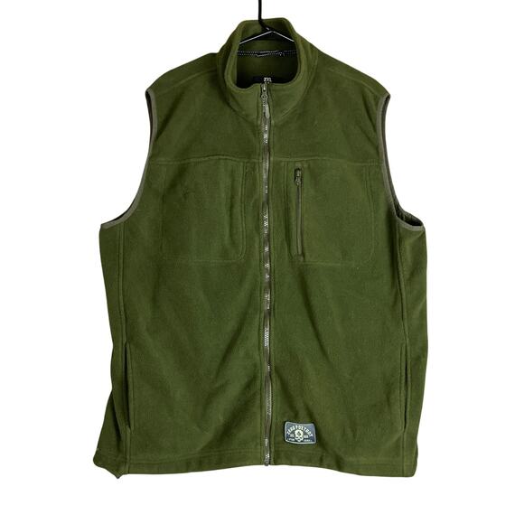 Zero Foxtrot Men Vest Green Fleece Full Zip Gilet Utility Outdoors Polyester 2XL - Picture 1 of 12